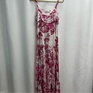 Mickey & Jenny Anthropologie Women’s Pink Floral Maxi sun Dress XS